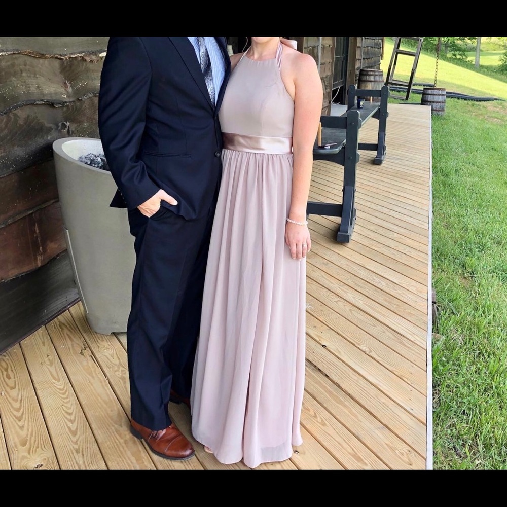 Azazie Aurora Dress Taupe